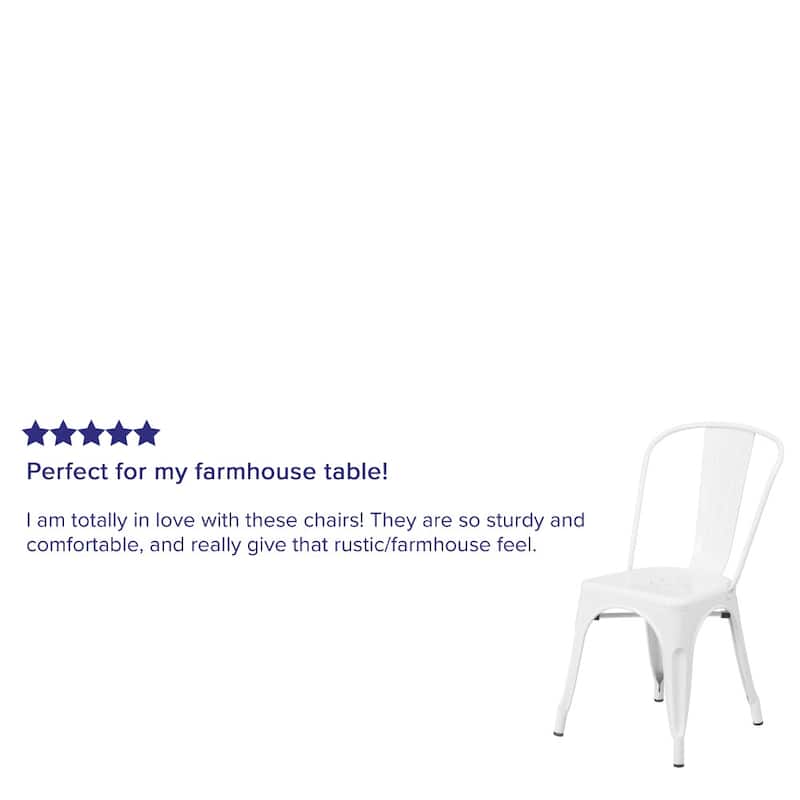 Metal Indoor/ Outdoor Stackable Bistro Chair (Set of 4)