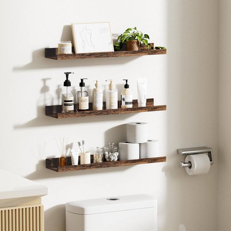 Decor Storage Set of 6 Floating Shelves for Wall, Wall Shelves - 23.6"D x 5.1"W x 1.7"H