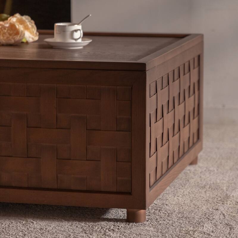 Farmhouse Coffee Table with Storage Large Square Coffee Table