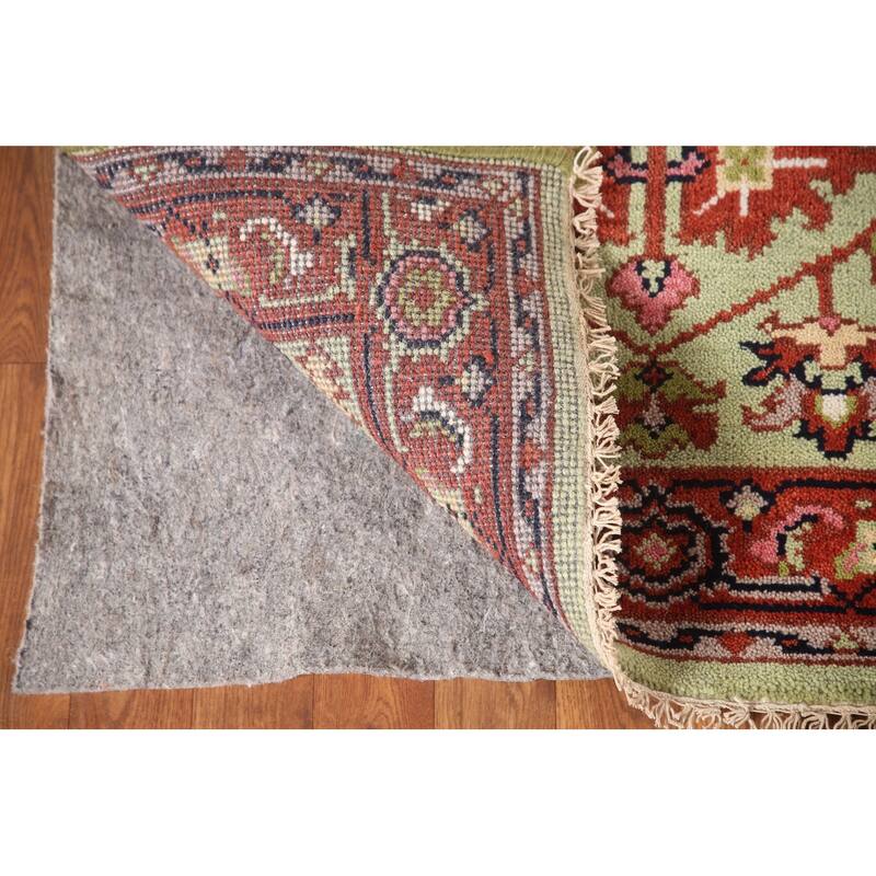 Light Green Heriz-Serapi Oriental Accent Rug Handmade Wool Carpet - 2'11"x 4'11"
