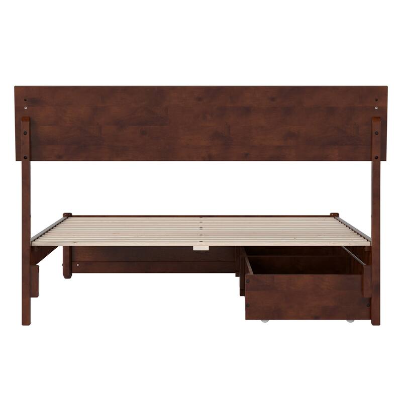 Norla Wood Platform Bed with Storage Drawers