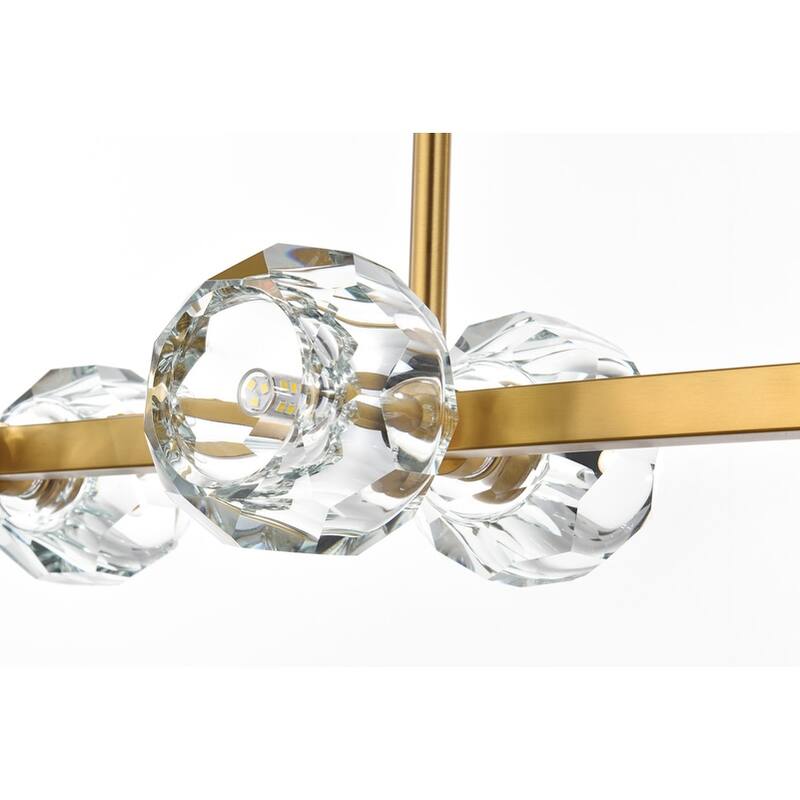 Elegant Lighting 3505D31 Eren 8 Light 31" Wide Crystal Linear Pendant