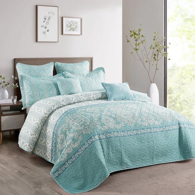 Serenta Mystic Printed Reversible 7-piece Bedspread Coverlet Set