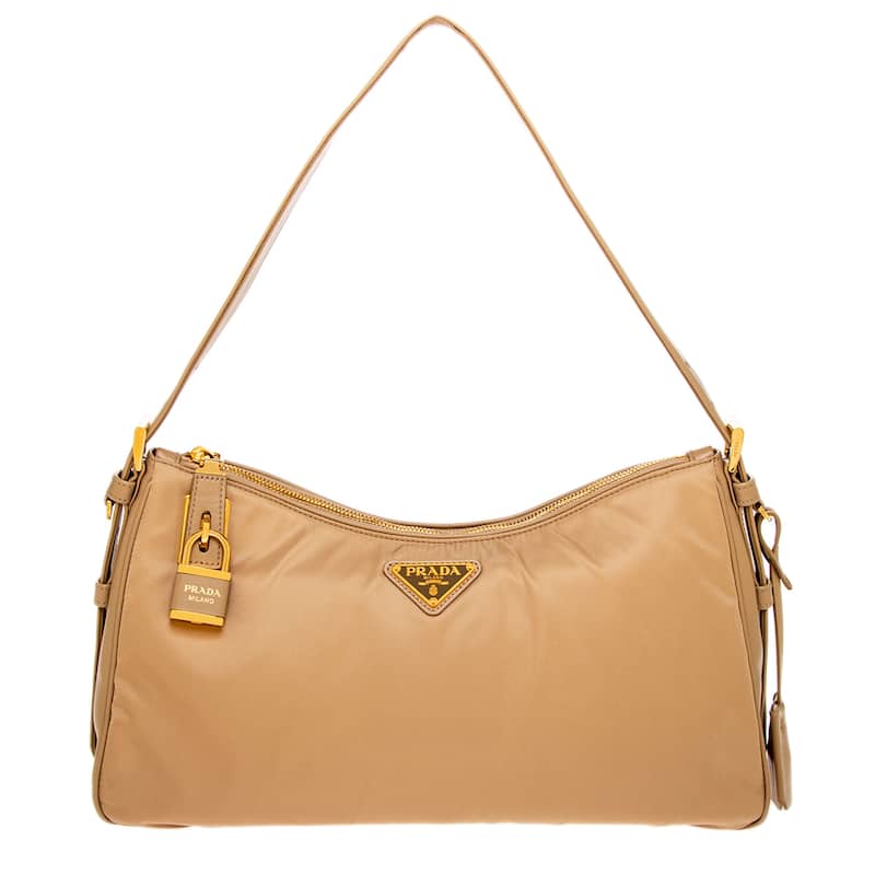 Prada Large Aimée Shoulder Bag - Beige