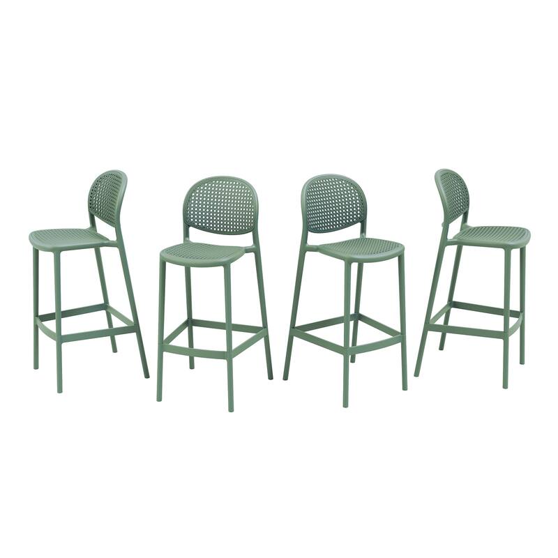 Joss Indoor and Outdoor Bar Stool - Set of 4 - Aloe Green
