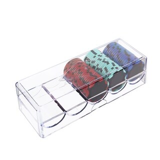 Clear Acrylic Poker Chip Rack With Cover | Holds 100 Casino Chips | Professional Chip Tray With Lid