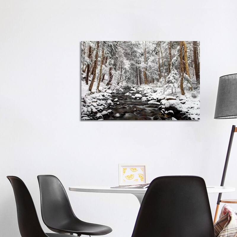 iCanvas "Stream In Winter, Nova Scotia, Canada - Horizontal" by Scott Leslie Canvas Print - 26x40x1.5