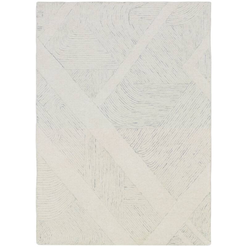 DKNY Pure Patterns Indoor only Abstract Area Rug - Ivory/Grey - 3'9" x 5'9"