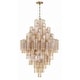 preview thumbnail 2 of 6, Addis 20 Light Aged Brass Chandelier - 30.5"W x 49.5"H x 30.5"D