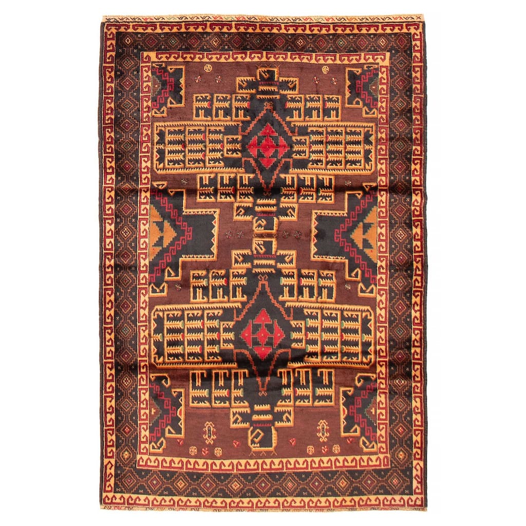 Teimani Brown Rug 4'1" x 6'3" - 4'1 x 6'3