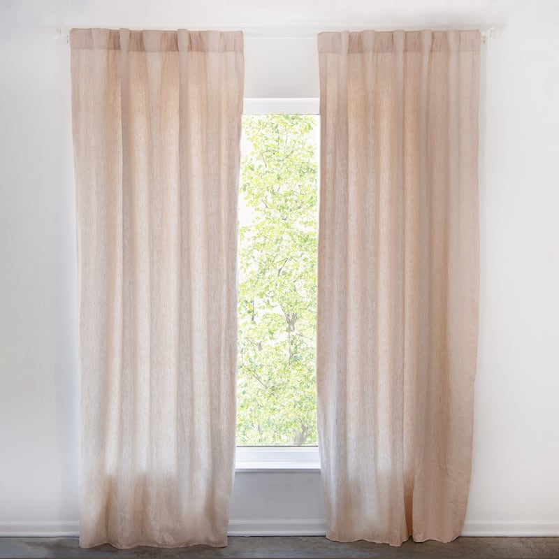 100% French Linen Window Curtain Set by BOKSER HOME