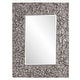 preview thumbnail 4 of 8, Allan Andrews Gray Rectangular Wall Mirror with Wood Block Mosaic Frame - 48"H x 36"W