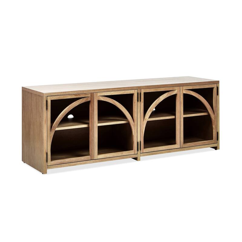 Oliver 65" Arched Door Open Shelf TV Stand Media Cabinet