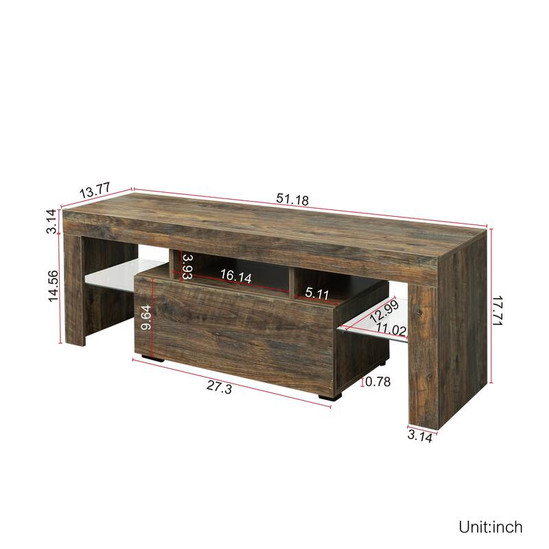 55-Inch Modern TV Stand with LED RGB Lights