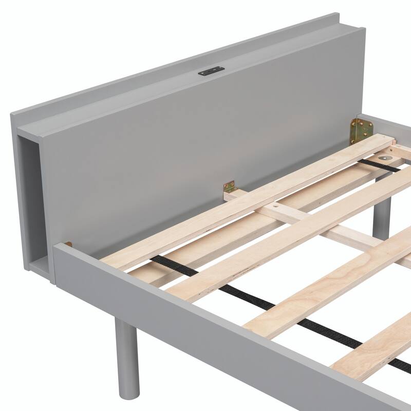 Twin Platform Bed: Modern Design with Built-in USB Port