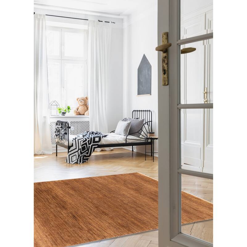 ECARPETGALLERY Hand-knotted Pak Finest Gabbeh Brown Wool Rug - 4'0 x 6'0