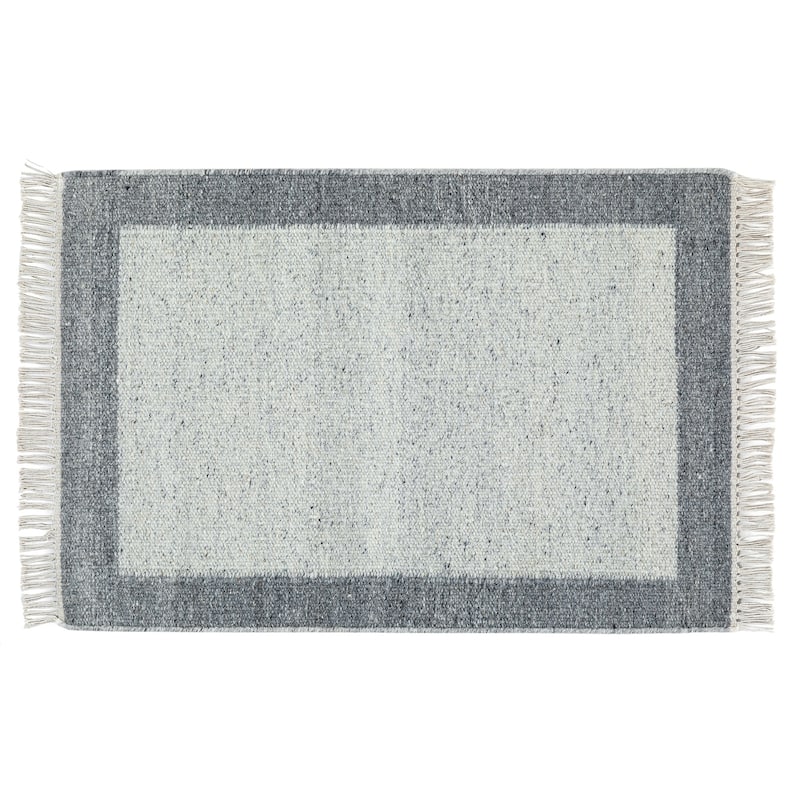 Terra by Obeetee Nu Maison Soft Border Rug - Navy - 2' x 3'