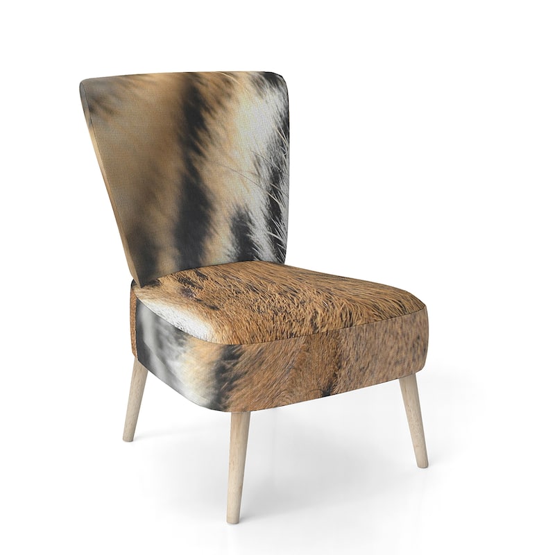 Designart "Bengal Tiger Eyes" Upholstered Modern Accent Chair - Arm Chair