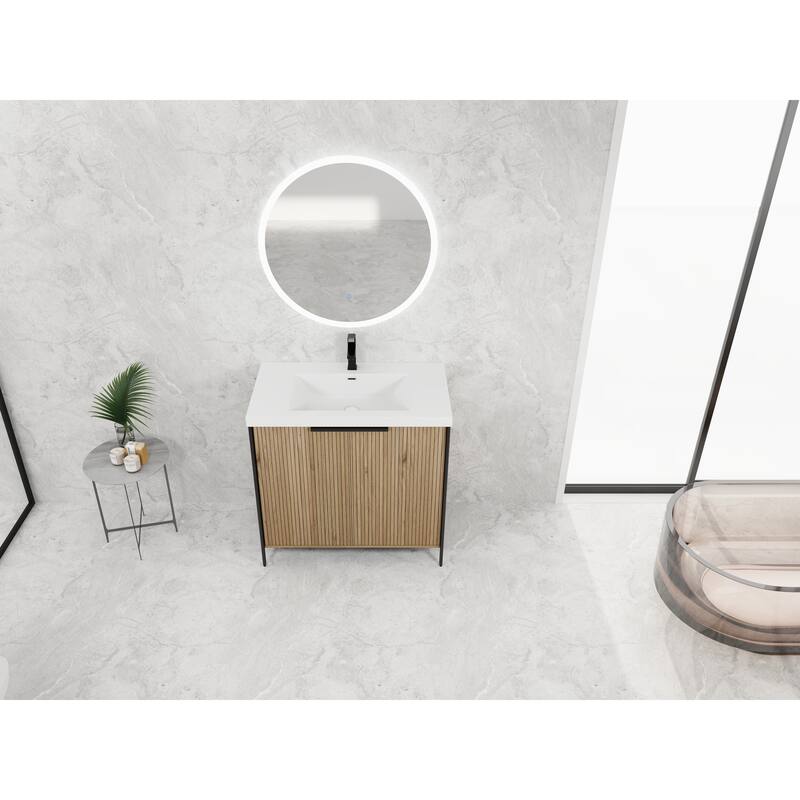 36" Freestanding Bathroom Vanity with Resin Sink