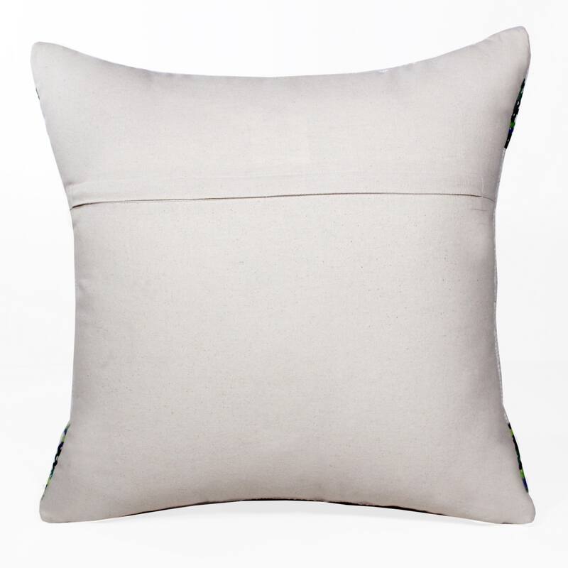 Sevita Boho Bordered Diamond Mosaic Textile Throw Pillow