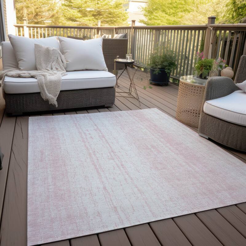 Machine Washable Indoor/ Outdoor Chantille Stripes Ombre Rug