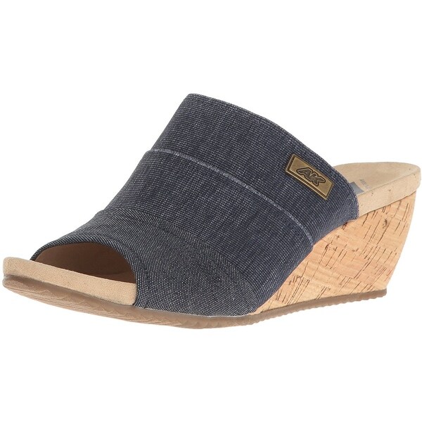 Anne Klein Womens Chanay Fabric Open Toe Casual Platform Sandals