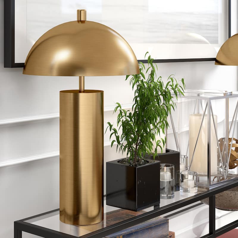 York 27" Tall Table Lamp with Metal Shade - Brass