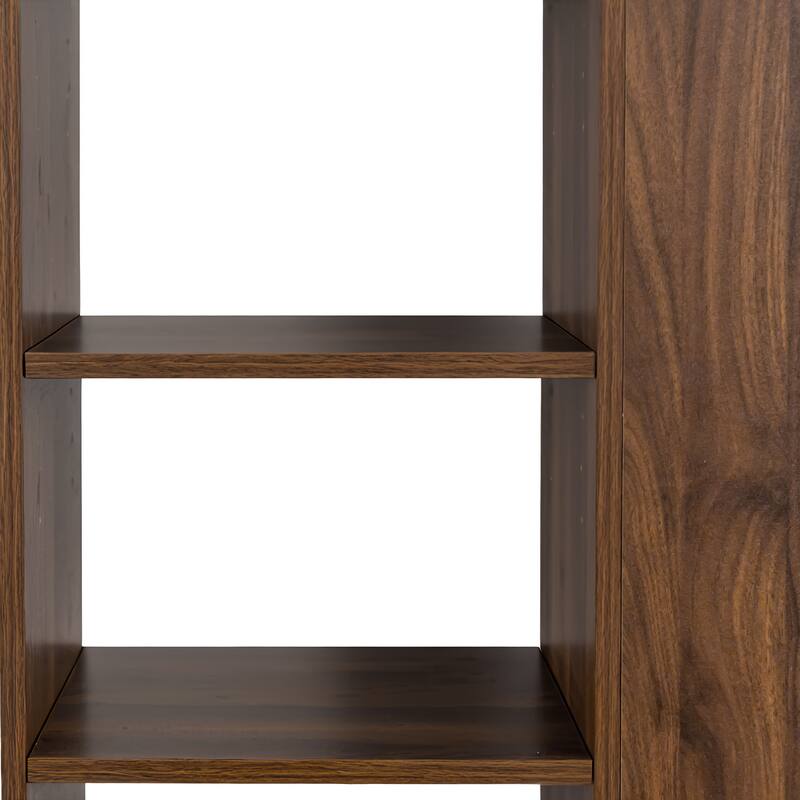 70.87" Height Modern Bookcase - 4-Tier Shelf with 3 Side Drawers & 4 Display Shelves - Tall Wooden Storage Cabinet