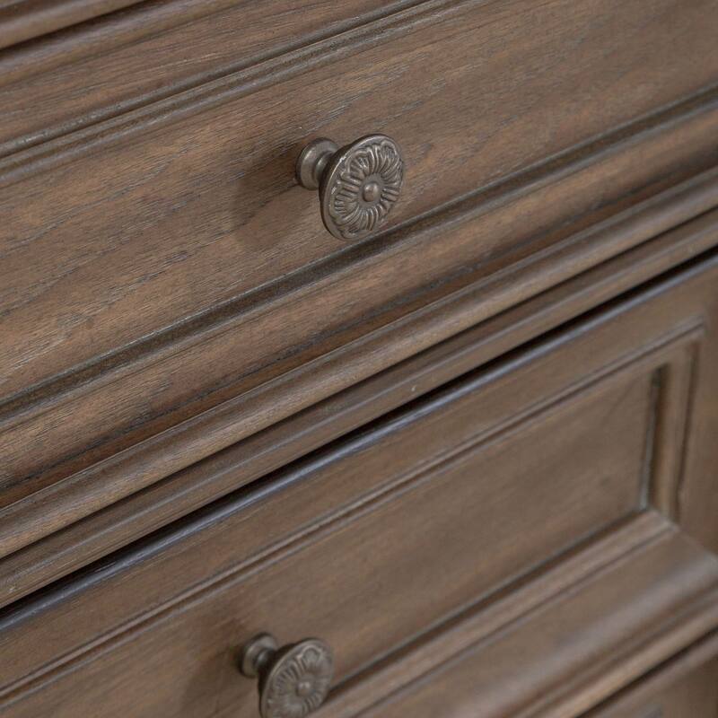 Carlisle Court Chestnut 3 Drawer Nightstand with Charging Station