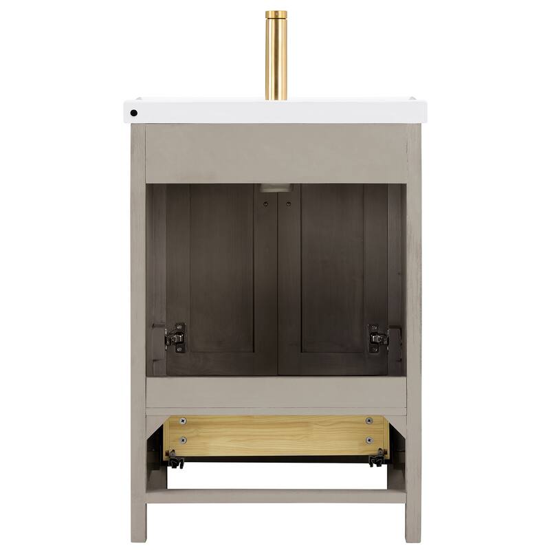 Gela Single Bath Vanity with Ceramic Basin Top without Mirror