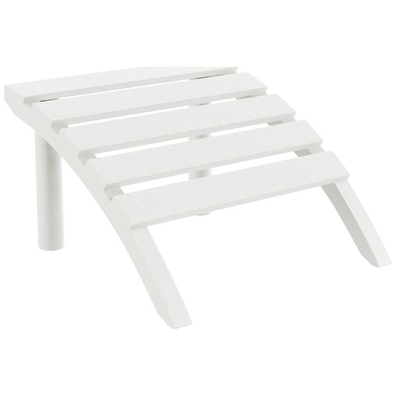 Polytrends Coastline Outdoor Poly Adirondack Ottoman - White