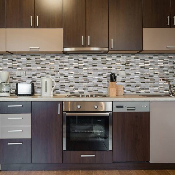 Smart Tiles 10.20 in x 9 in Peel and Stick Self-Adhesive Mosaic Backsplash Wall Tile - Milenza Genoa (4-Pack) Smart Tiles 10.20 in x 9 in Peel and Stick Self-Adhesive Mosaic Backsplash Wall Tile - Milenza Genoa (4-Pack)