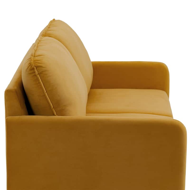 Velvet Loveseat Sofa With Wood Legs