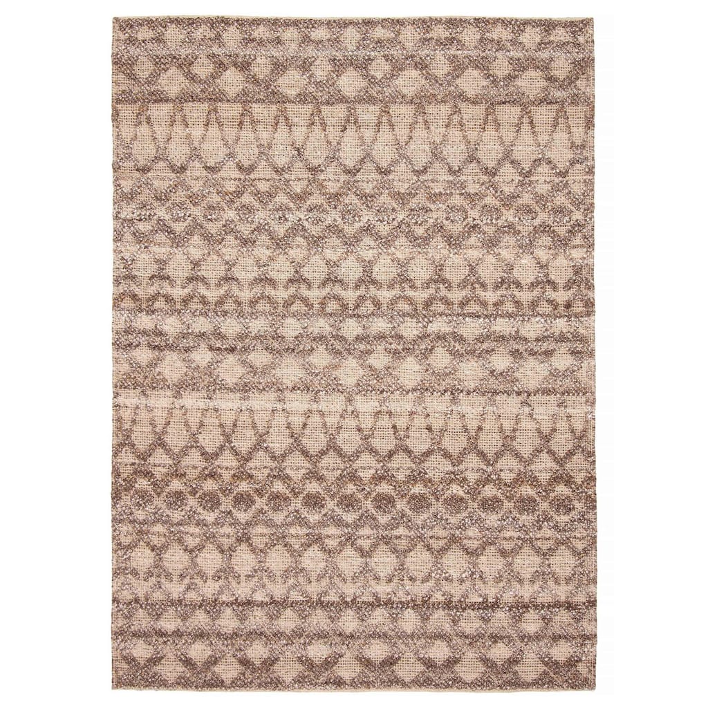 ECARPETGALLERY Braid weave Sienna Brown Wool Rug - 5'2 x 7'5