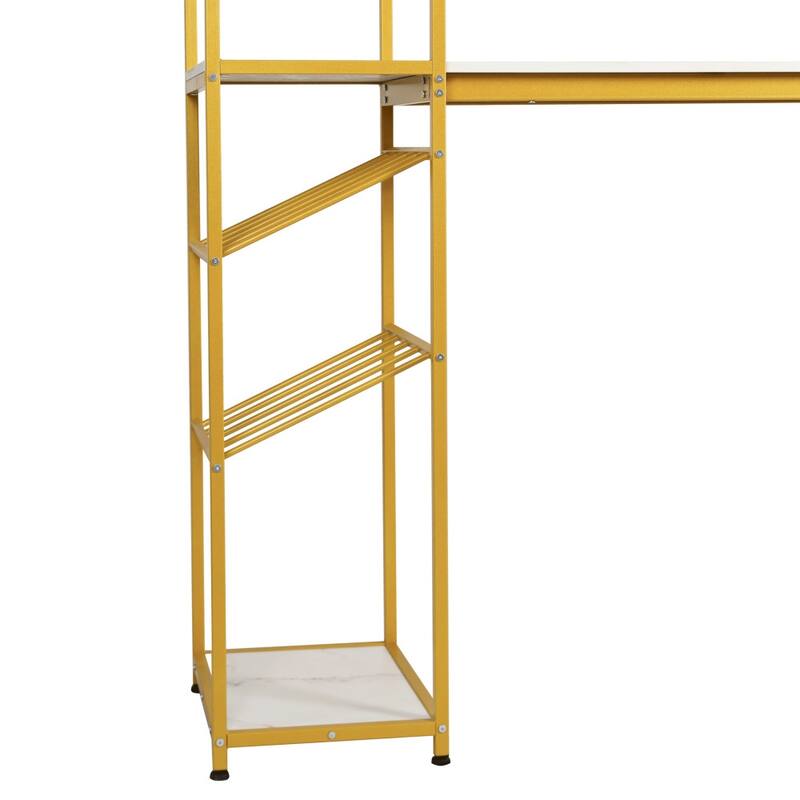 Metal Frame Bar Table with Bottle and Stemware Storage