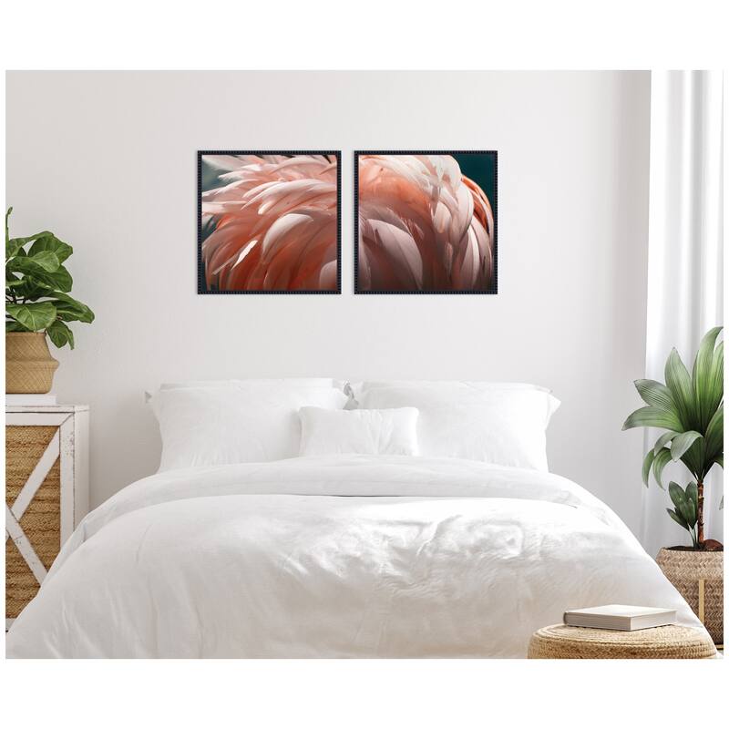 Kate and Laurel Flamingo 2 Piece Framed Canvas Wall Art Set by Alicia Bock