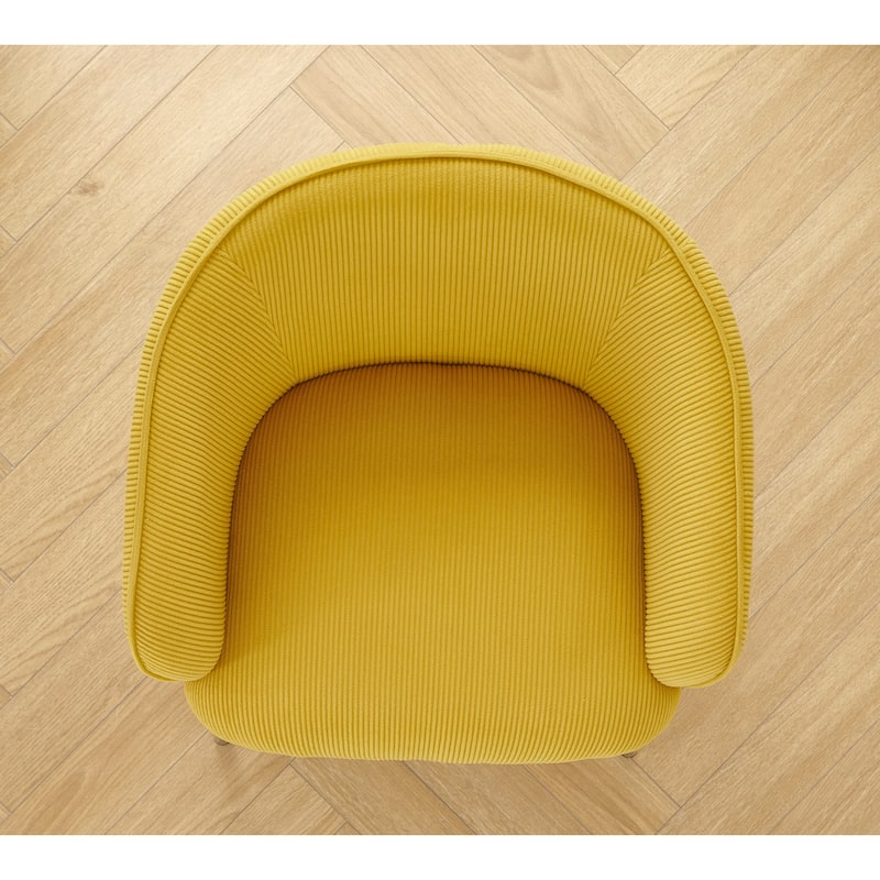 Modern Channel Back Corduroy Velvet Arm Chair