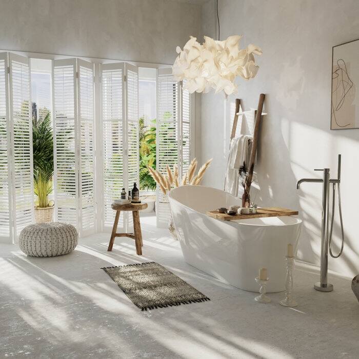 DeerValley Prism 67" x 29" Freestanding Soaking Acrylic Bathtub with Overflow Drain