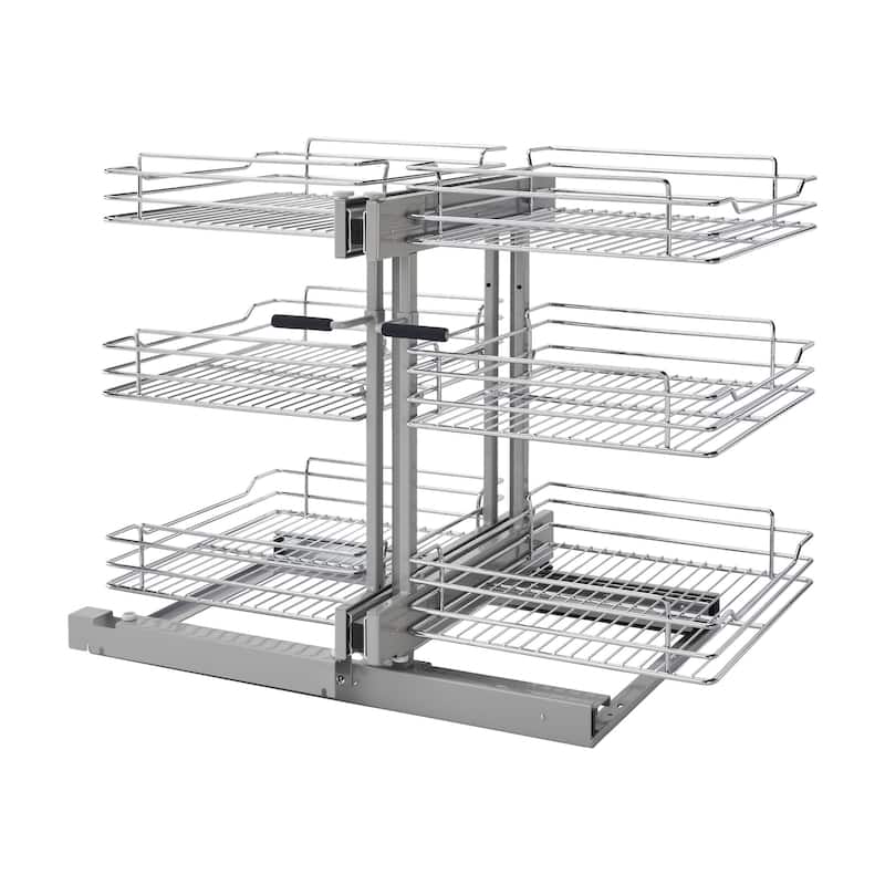 18 in Three-Tier Blind Corner Organizer Soft -Close - 32.25"W x 20.25"D x 24"H