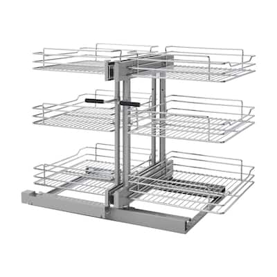 18 in Three-Tier Blind Corner Organizer Soft -Close - 32.25"W x 20.25"D x 24"H
