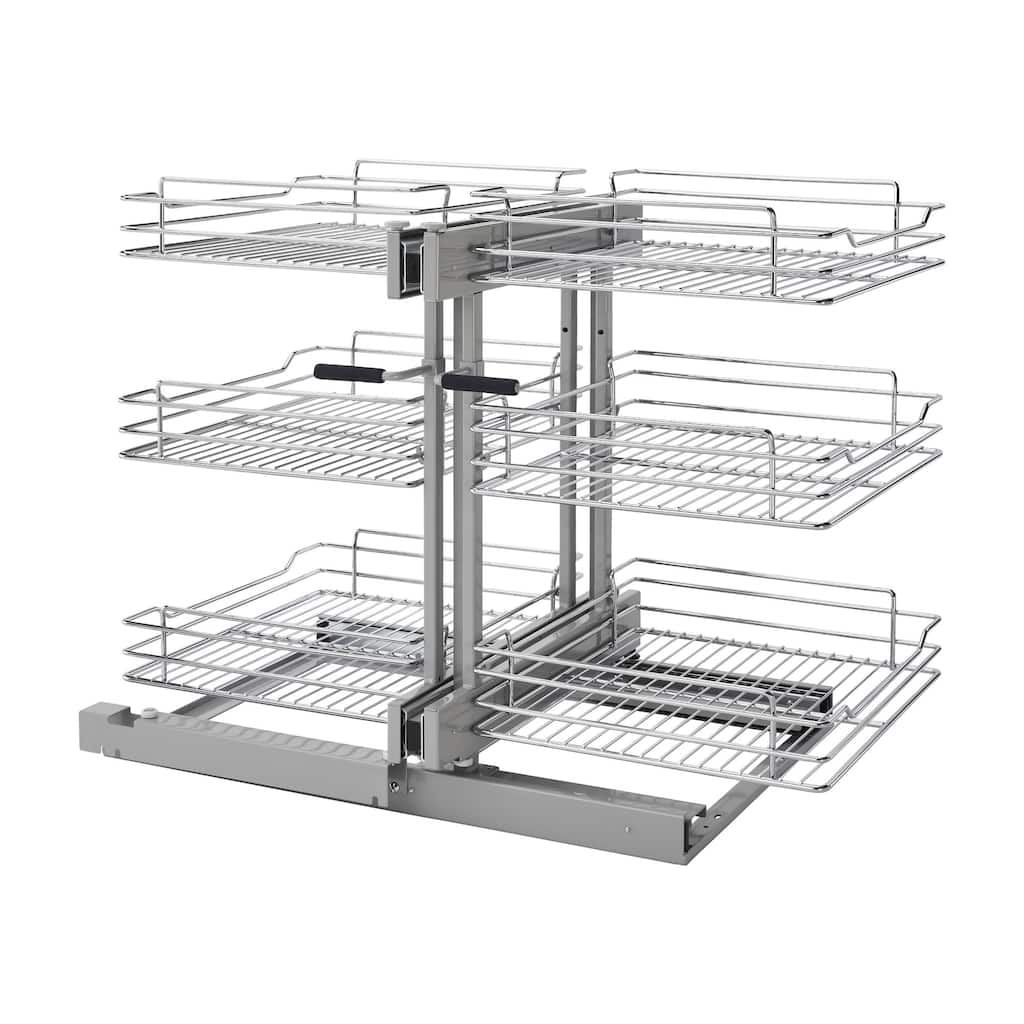 18 in Three-Tier Blind Corner Organizer Soft -Close - 32.25"W x 20.25"D x 24"H