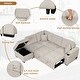 preview thumbnail 26 of 79, 84.75" Sleeper Sofa Bed, 2 In 1 Pull Out Sofa Bed L Shape Couch With Storage Ottoman For Living Room, Bedroom Couch