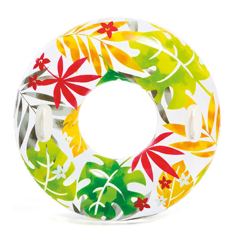 Intex 58263EP Groovy Color Inflatable Tropical Flower Transparent Tube Raft - 4.4