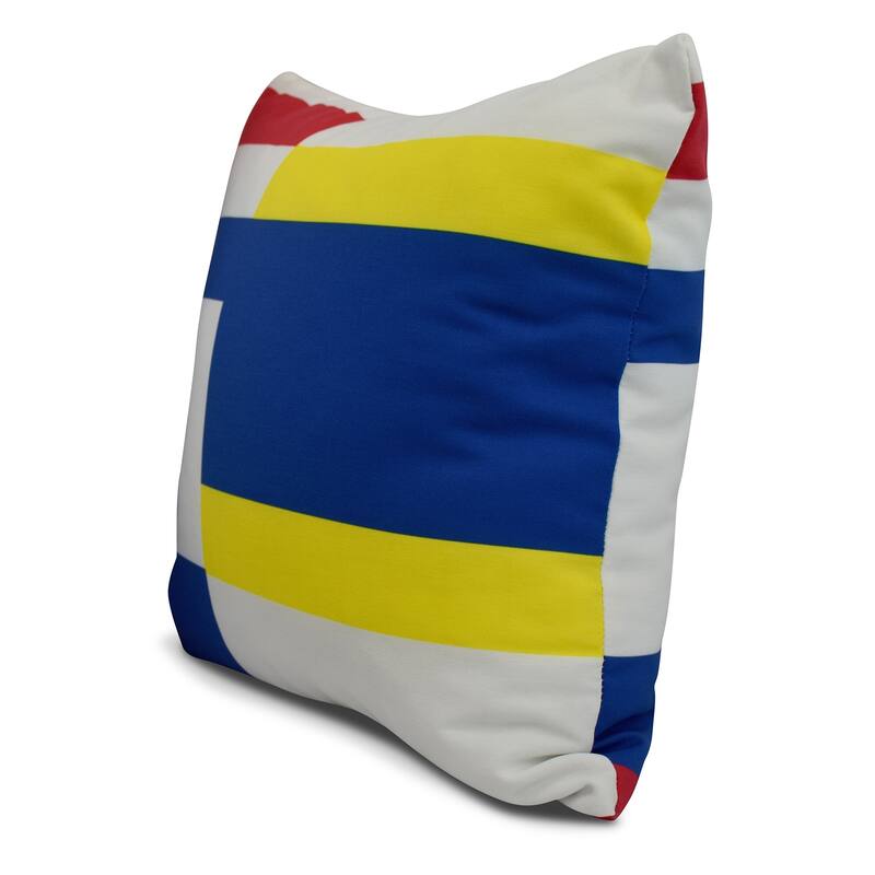 20 x 20 Inch Multi Abstract Geometric Print Outdoor Pillow