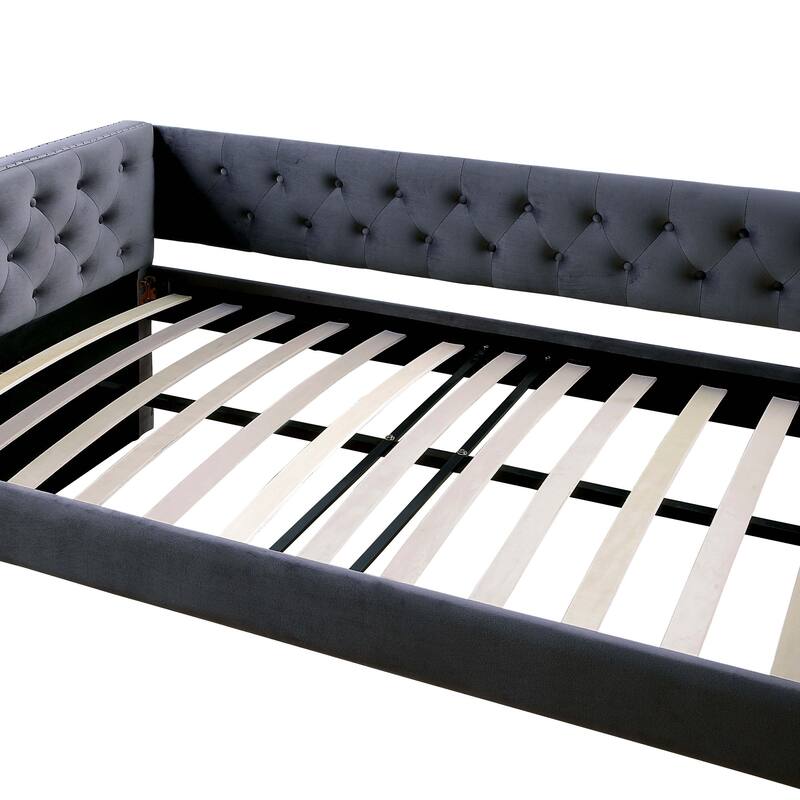 Gracewood Hollow Mokatsi Glam Tufted 2-Piece Daybed with Trundle Set