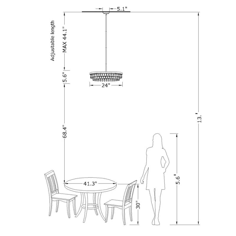 Viviana Crystal 6-light Chandelier