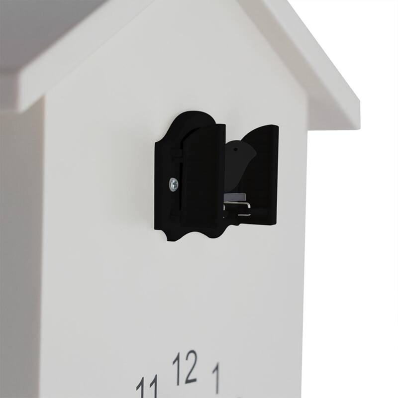 Walplus White Minimalist Cuckoo Clock Colorful Window 4 Changeable Birds