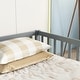 preview thumbnail 16 of 31, Double Twin Size Pine Wood Floor Bed with Fence, Guardrails, without door