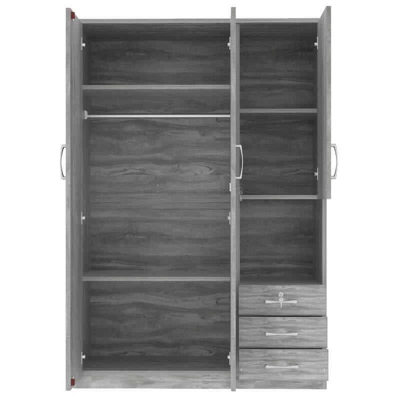 GDFStudio - Elara Contemporary Wardrobe with Drawers and Hanging Rail