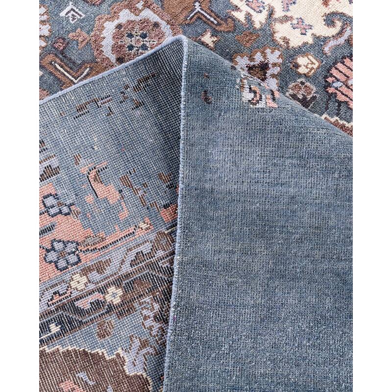 Ikat One-of-a-Kind Hand-Knotted Area Rug, Blue - 8' 10" x 12' 4"